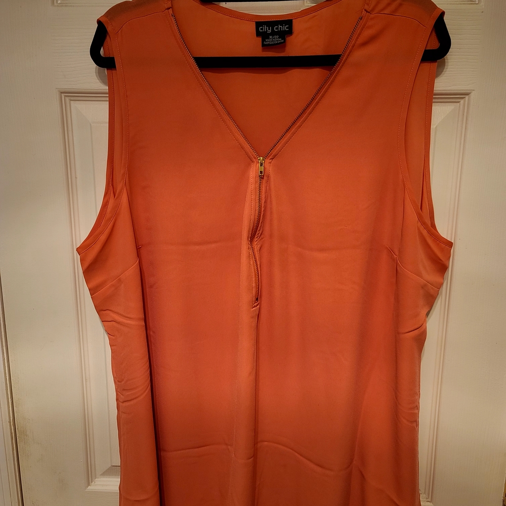 City Chic Orange Sleeveless Top